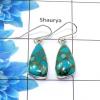 Blue Copper Turquoise Cab Earring B - SPE753-Latest Collection Solid 925 Sterling Silver Factory Handmade Earrings